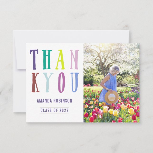 Chic Colorways Graduation Thank You Card (Front)