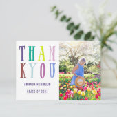 Chic Colorways Graduation Thank You Card (Standing Front)
