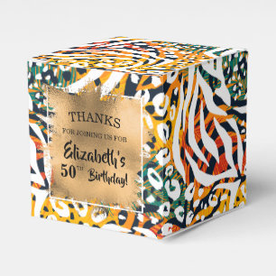Chic Colourful Animal Print Favor Box