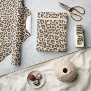 Chic colourful brown gold cheetah print wrapping paper