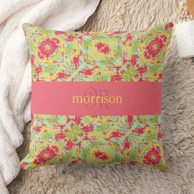 Chic Colourful Contrast  Throw Pillow (Blanket)