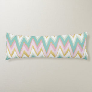 Chic colourful girly ikat tribal chevron pattern body pillow