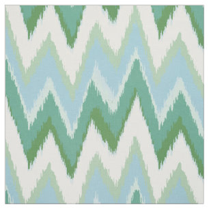 Chic colourful green ikat tribal chevron pattern fabric