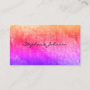 Chic Colourful Grunge Cursive Text Business Card