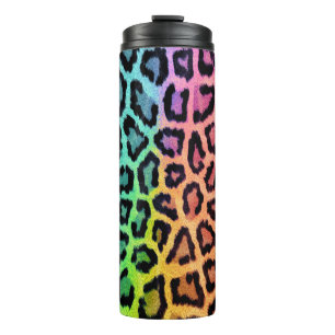 Chic Colourful Leopard Pattern Thermal Tumbler