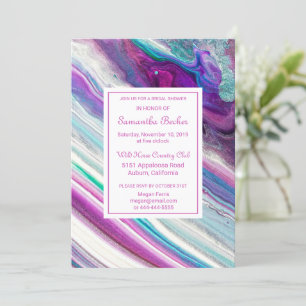 Chic Colourful Marble Bridal Shower Invitation