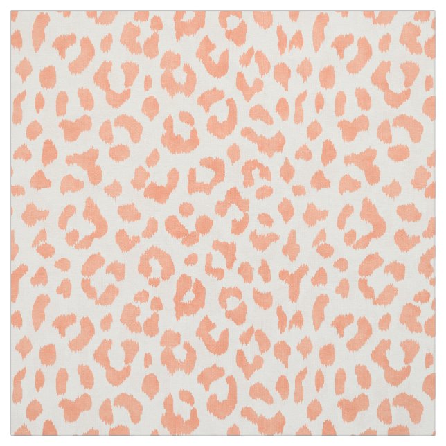 Chic colourful peach orange cheetah print pattern fabric (Swatch)