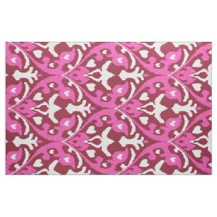 Chic colourful pink and crimson ikat tribal fabric