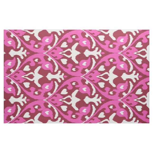 Chic colourful pink and crimson ikat tribal fabric (Fat Quarter)