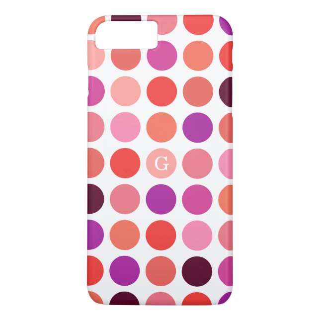 Chic colourful polka dots pattern monogram Case-Mate iPhone case (Back)