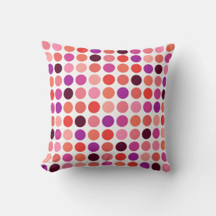 Chic colourful polka dots pattern monogram throw pillow