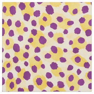 Chic colourful purple yellow cheetah print fabric