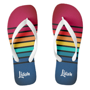 Chic Colourful Stripes Pattern Flip Flops