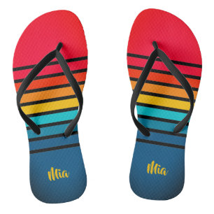 Chic Colourful Stripes Pattern Flip Flops