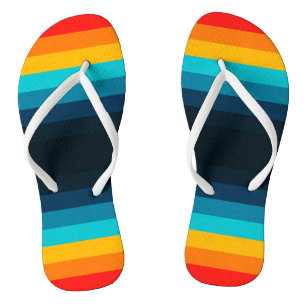 Chic Colourful Stripes Pattern Flip Flops