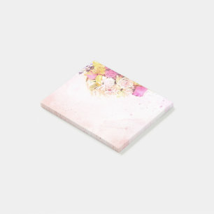 Chic Colourful Watercolor Flowers Botanical Weddin Post-it Notes