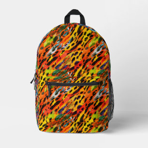 Chic Colourful Wild Animal Print Rainbow Painted Printed Backpack