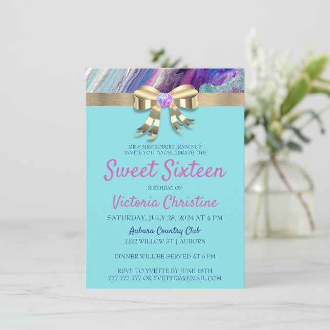 Chic Colours Invitation Anniversaire (Debout devant)