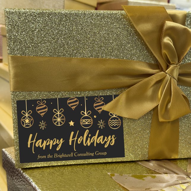 Chic Company Holiday Black Gold Custom Gift Sticker (Creator Uploaded)