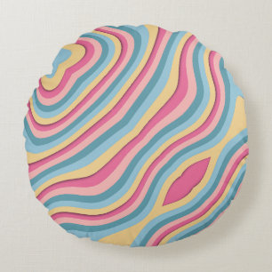 Chic Contemporary Abstract Round Pillow