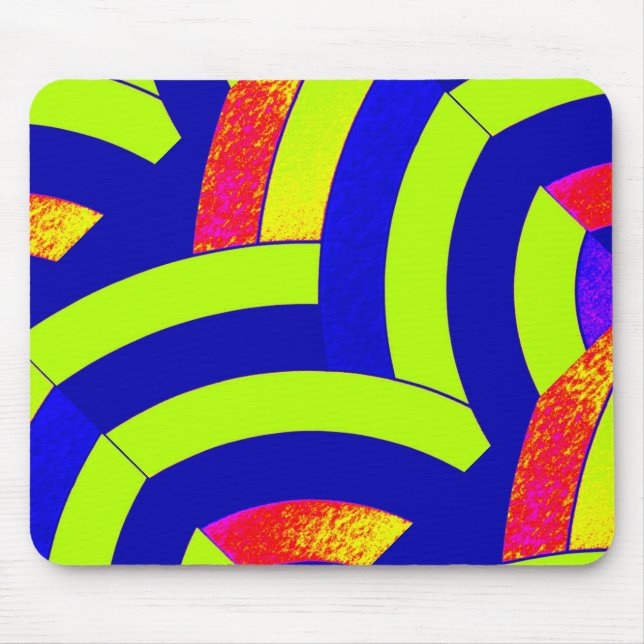 chic contemporary stylish blue/green chevron mouse pad (Front)
