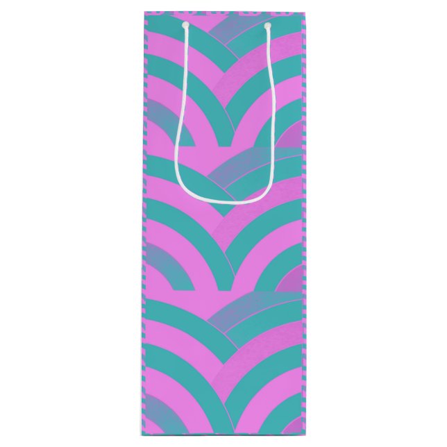chic contemporary stylish chevrons wine gift bag (Front)