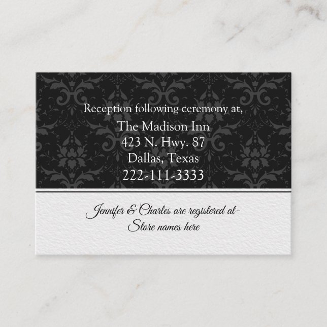Chic Contemporary Wedding Enclosure Card (Front)