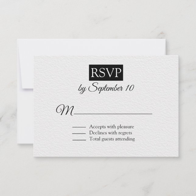 Chic Contemporary Wedding RSVP Card (Front)