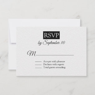 Chic Contemporary Wedding RSVP Card