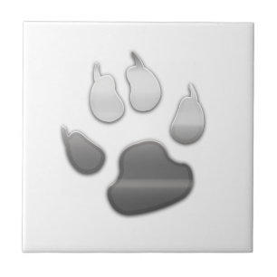 Chic Cool Silver Look Dog Pet Tile