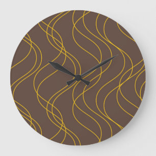 Chic, cool, trendy, decorative wavy curvy lines large clock