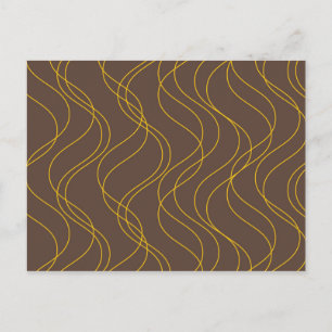 Chic, cool, trendy, decorative wavy curvy lines postcard