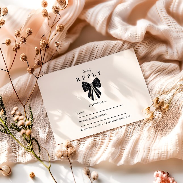 Chic Coquette Graduation Celebration RSVP Card (Creator Uploaded)