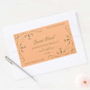 Chic Coral Rose Produit Étiquettes Or Ornate Corne