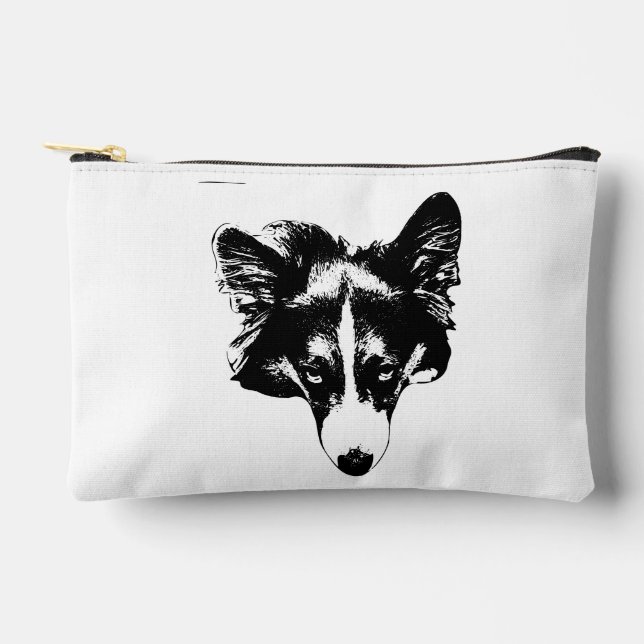 chic corgi visage accessory pouch (Front)