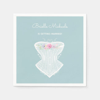 Chic Corset Floral Personal Lingerie Bridal Shower Napkin