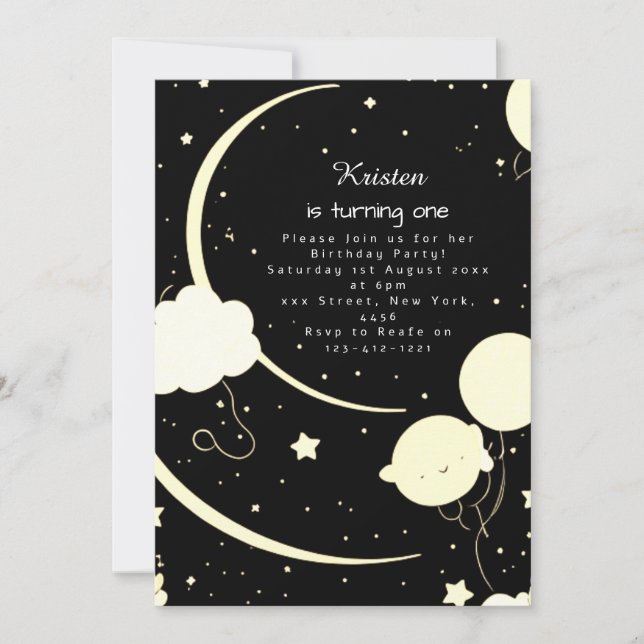 Chic Cosmic Astro Adventure Birthday Invitation (Front)