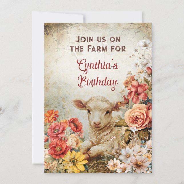 Chic Country Farm Party Theme Invitation (Front)
