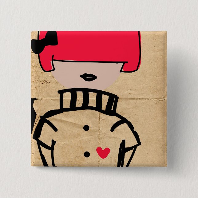 Chic Couture 2 Inch Square Button (Front)