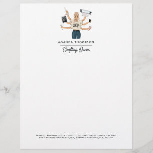 Chic Crafting Queen Business Branding Letterhead