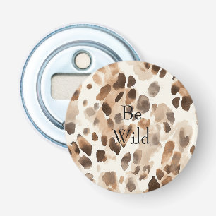 Chic Cream Brown Leopard Animal Print Bottle Opener