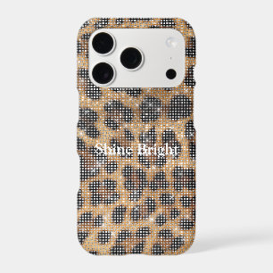 Chic Cream Brown Leopard Animal Print Sparkle