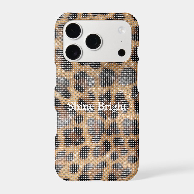Chic Cream Brown Leopard Animal Print Sparkle (Verso)