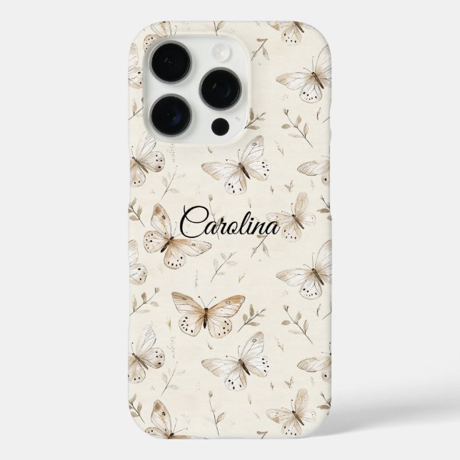 Chic Cream Butterflies   Case-Mate iPhone Case (Back)