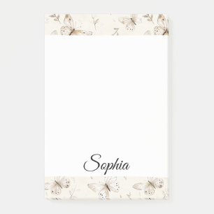 Chic Cream Butterflies   Post-it Notes