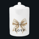 Chic Cream White Silver Glam Bow Love<br><div class="desc">Chic Cream White Silver Glam Bow love</div>