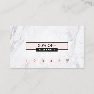 Chic Creative Modern Marble Pastel Pink Loyalty Business Card
