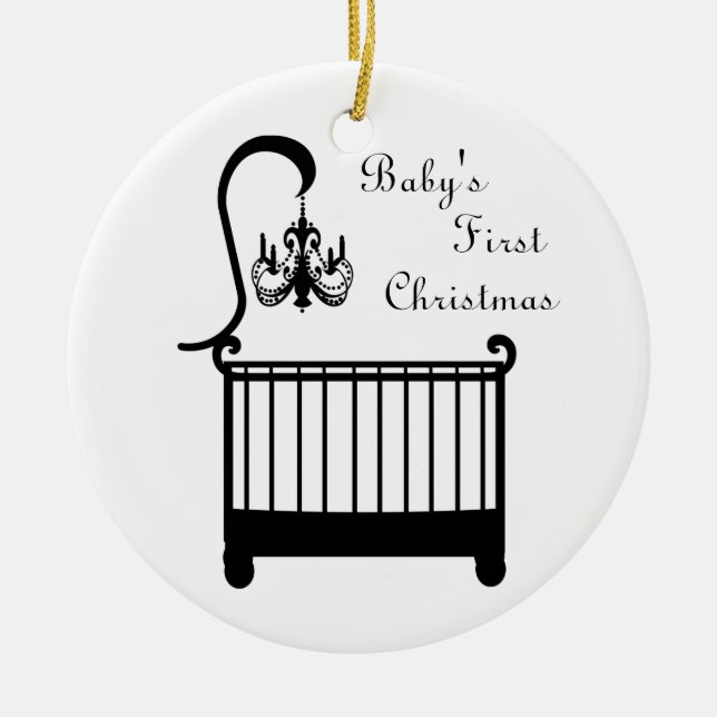 Chic Crib Chandelier Baby's First Christmas 2010 Ceramic Ornament (Front)