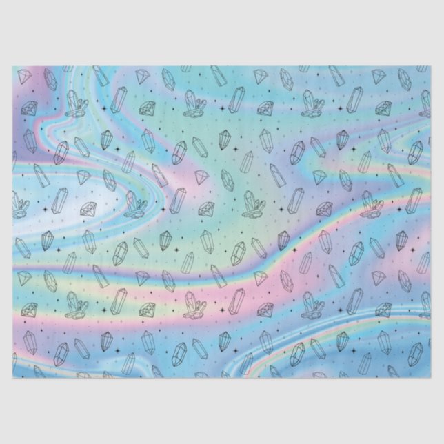 Chic Crystal Holographic Patterned Magical Tissue  Paper (Front)