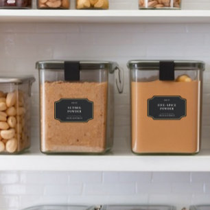 Chic Cuisine Noire Pantry Étiquettes de stockage a